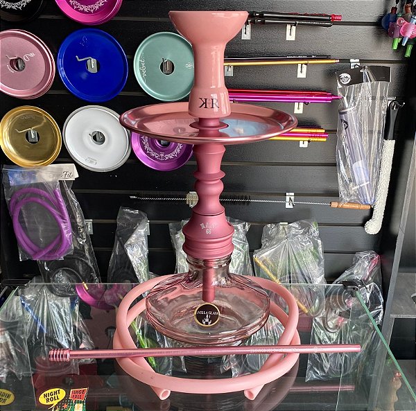 Narguile Malik Half 66 Rose Com mangueira Anti Chamas