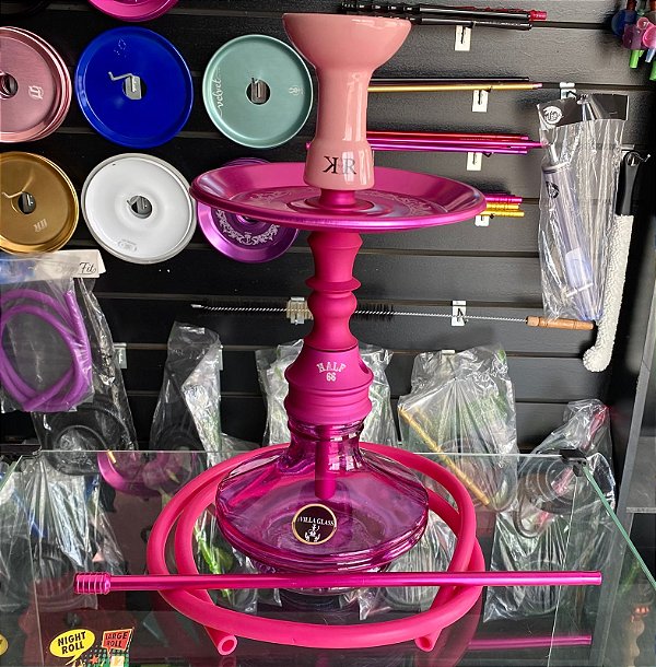 Narguile Malik Half 66 Pink Com mangueira Anti Chamas