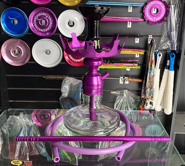Narguile Triton Zip Roxo Prato Coroa