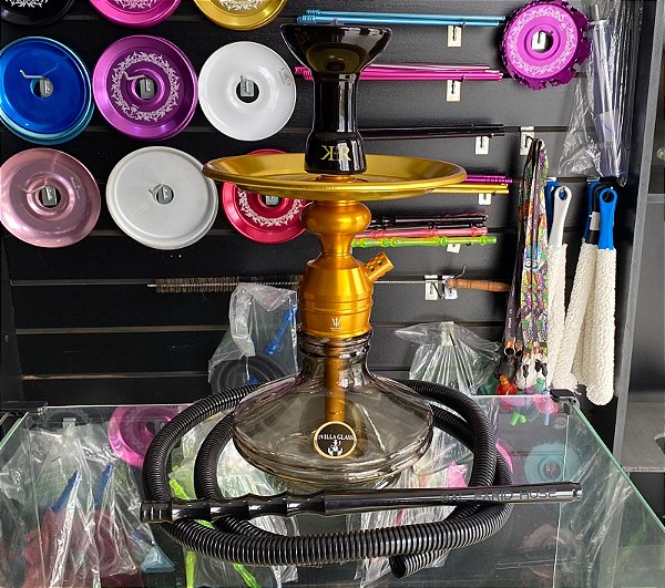 Narguile Triton Zip Dourado Mangueira Simples