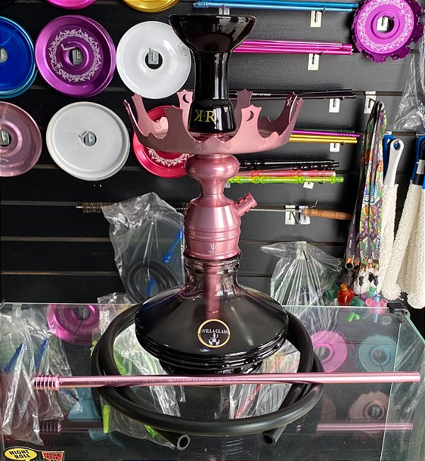 Narguile Triton Rose com prato Coroa