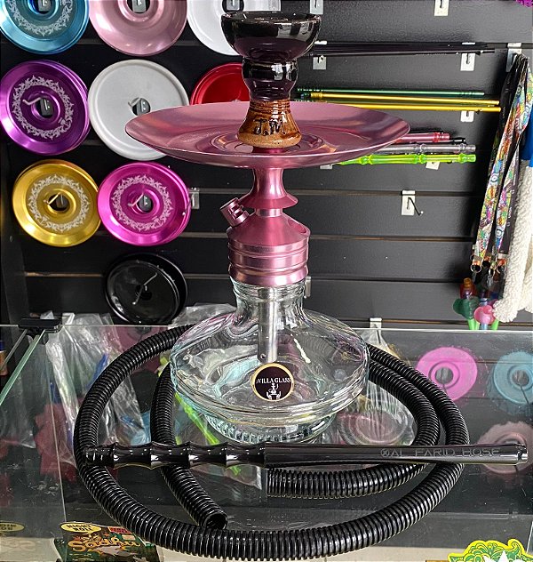 Narguile Magic Rose com vaso Transparente