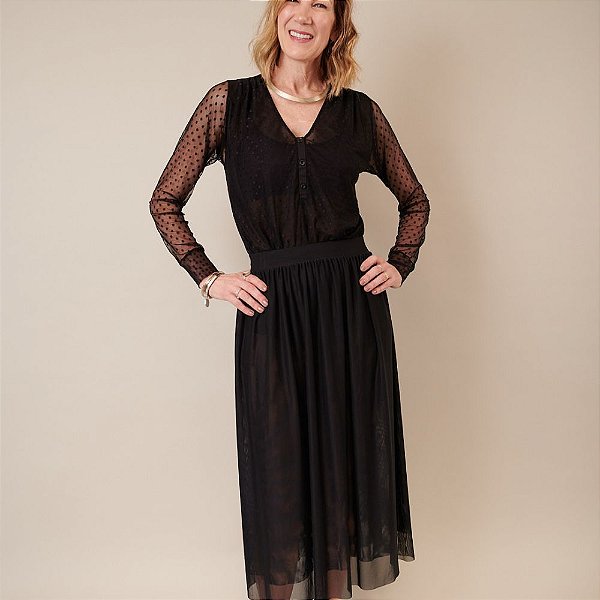 Saia de tule Beatriz preto