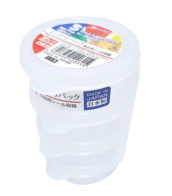 Kit C/4 Potes 70 Ml Plástico Tampa Japonês Nakaya Oriental S