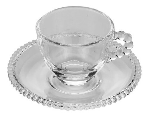 Jogo 4 Xícaras 100ml P/ Café De Cristal Bolinha L'hermitage