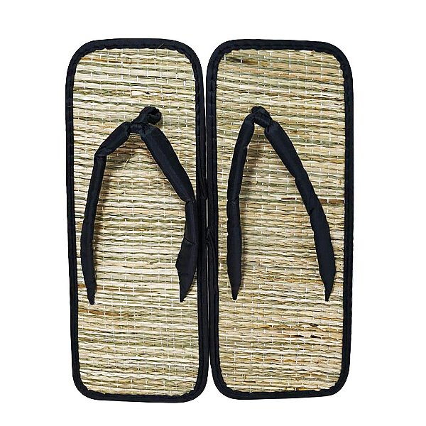 Chinelo Japonês Zori Tradicional Palha Natural Leve e Confortável Estilo Oriental Quadrado