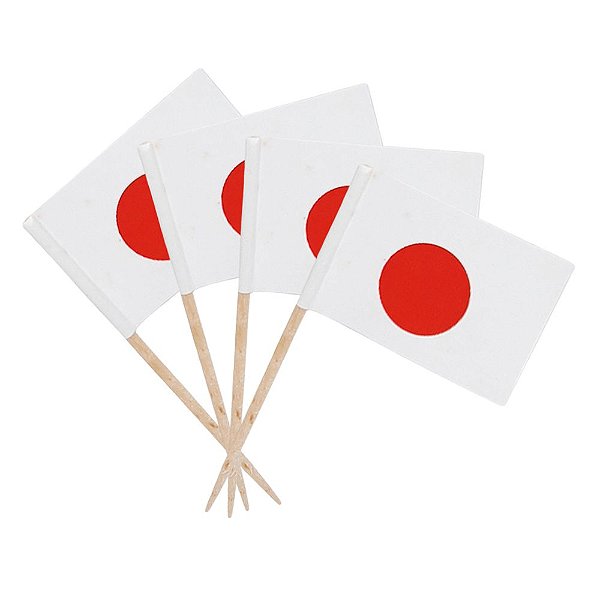 Palito Decorativo Bandeira Japão 100un | Petiscos Festa Futebol