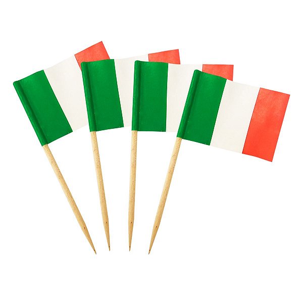 Palito Decorativo Bandeira Italia 100un | Petiscos Festa Futebol