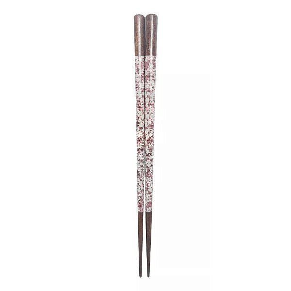 Hashi Folhas Vinho Resistente Madeira Talher Japao 23 Cm