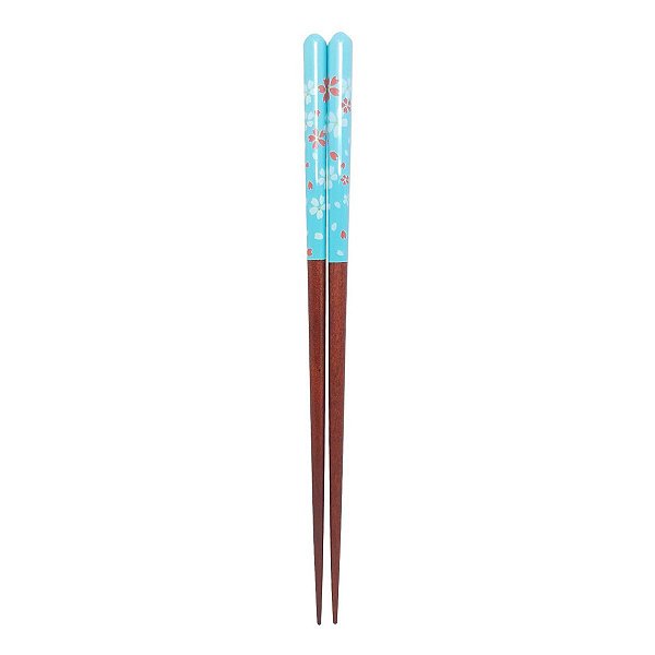 Hashi Pauzinho Flor De Cerejeira Azul Higiênico 23 Cm
