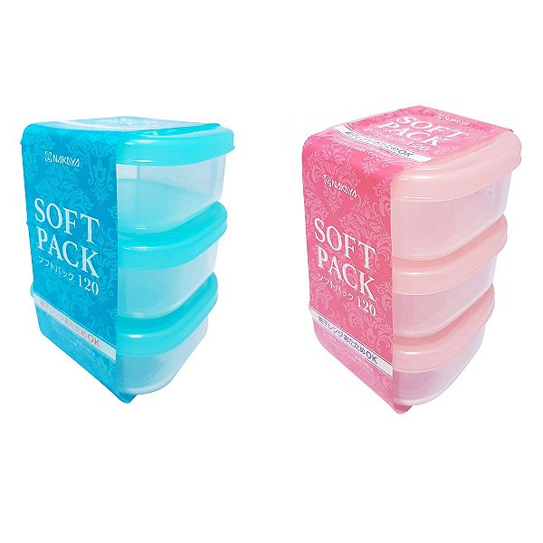 Kit C/3 Potes De Plástico 120Ml Japonês Nakaya Oriental