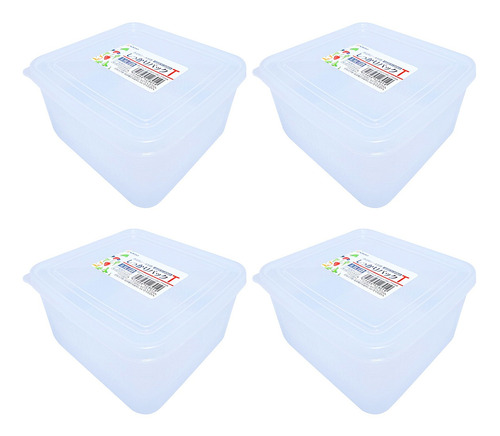 Kit C/ 4 Pote Plástico Japão C/escorredor Queijo Tofu 1.1 L
