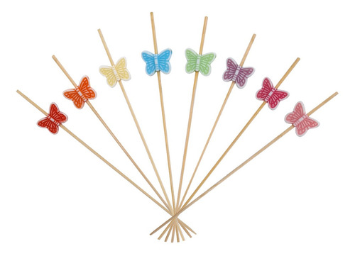 Espetinho Palito Borboleta 12 Cm Petisco Festa Decorar 500un