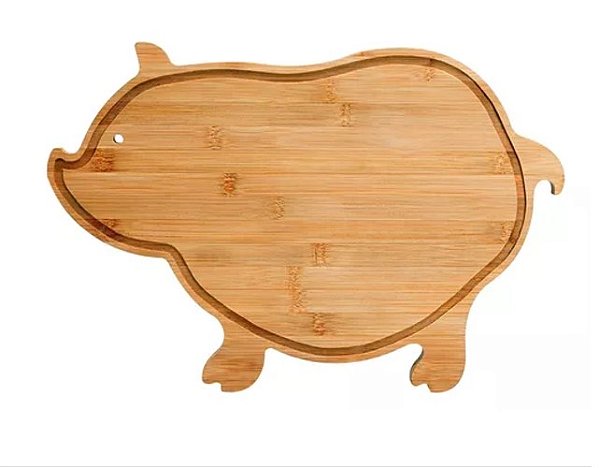 Tábua Porco Cortar Carne Fruta Decoração Cozinha Bambu  Welf