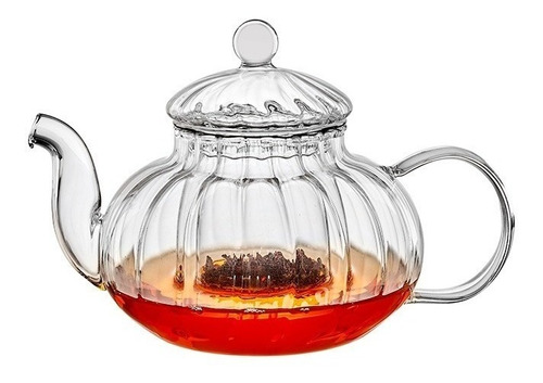 Chaleira Chá Com Infusor Boro 600ml Vidro Borossilicato Haus