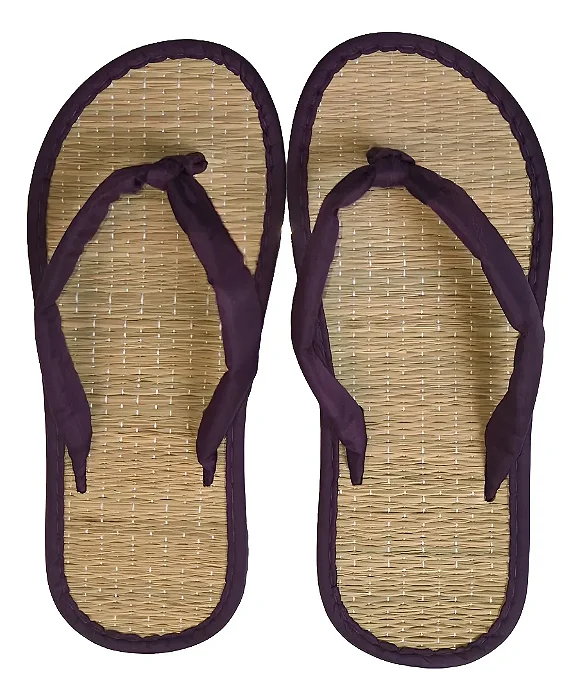 Chinelo De Palha Japonês Zori Roxo
