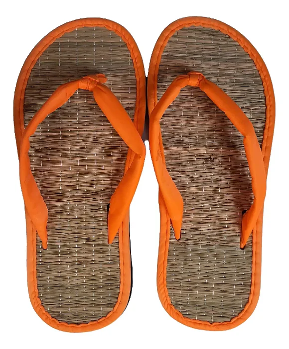 Chinelo De Palha Japonês Zori Laranja