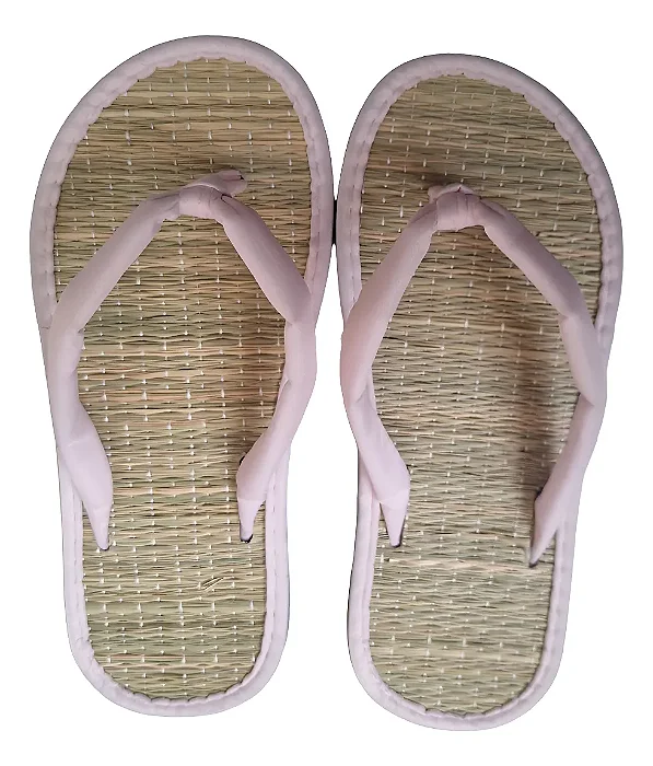 Chinelo De Palha Japonês Zori Rosa Claro