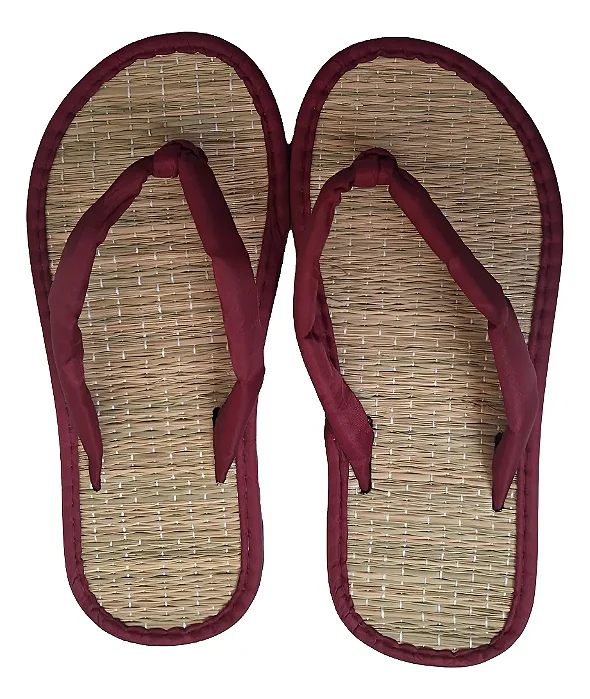 Chinelo De Palha Japonês Zori Vinho