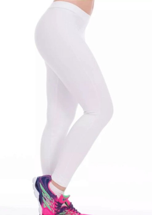 Calça Legging malha grossa cós largo 7 cm K2B - MIO Moda Branca