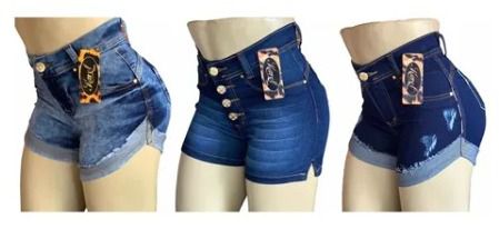 Kit com 20 shorts Jeans Feminino