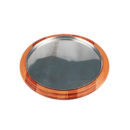 Suporte para Pizza de Madeira 20cm com Bandeja