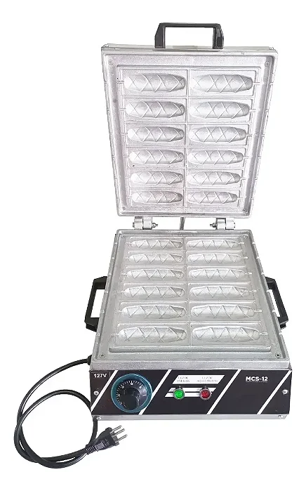 Máquina de Crepe Suíço Grande Profissional 12 Cavidades MQ12C