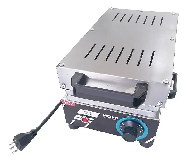 Máquina de Crepe Suíço Grande Profissional 6 Cavidades MCS6