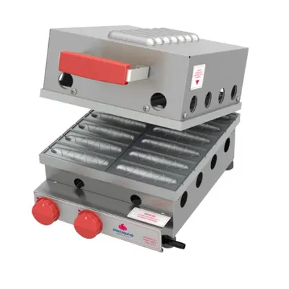 Máquina de Crepe Suíço a Gás Profissional 12 Cavidades PRK120G