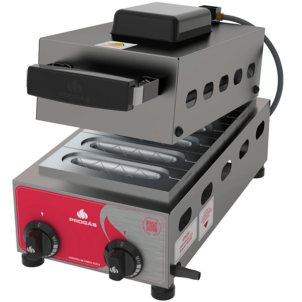 Máquina de Crepe Suíço a Gás Profissional 12 Cavidades PRK60G