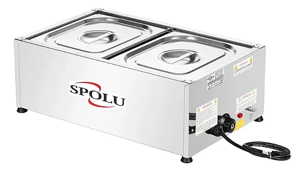 Balcão Rechaud Buffet Térmico Self Service Bancada 2 Cubas Inox