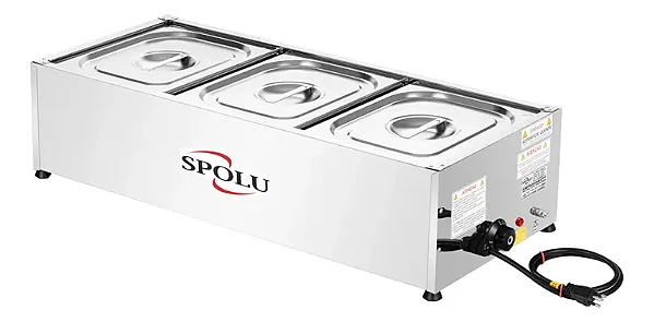 Balcão Rechaud Buffet Térmico Self Service Bancada 3 Cubas Inox