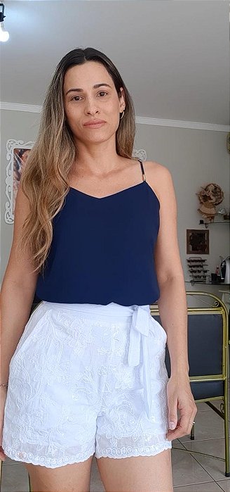 blusa de alça azul marinho