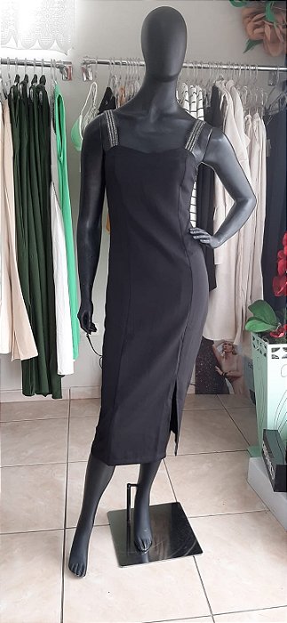 vestido midi preto