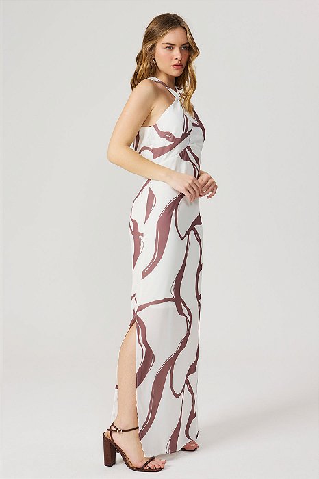 vestido longo estampado