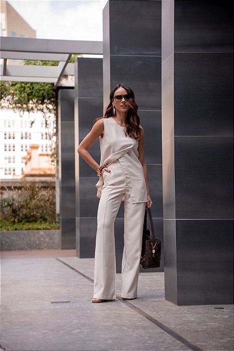 calça alfaiataria wide leg