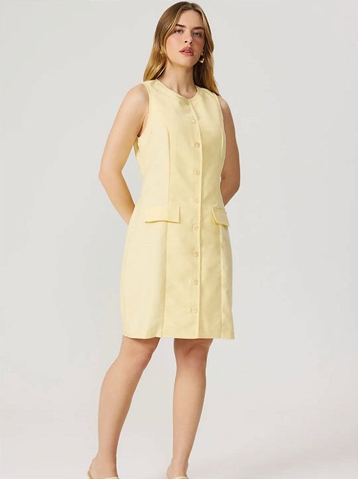 vestido amarelo manteiga