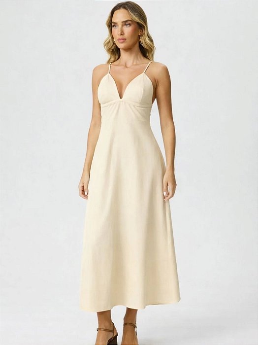 vestido evasê alça