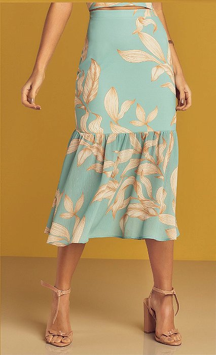 saia midi estampada