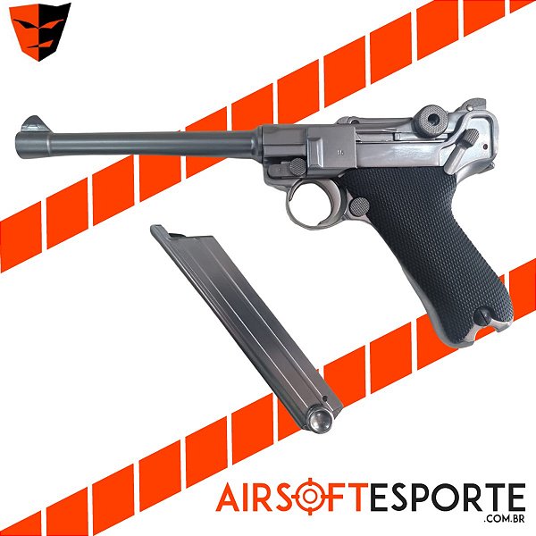 Pistola de Airsoft GBB WE Luger 08 6" SV