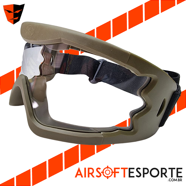 Óculos Aps Airsoft Hakkotsu X-Eye Clear Proteção Green