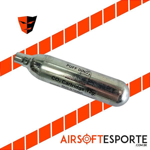 Airsoft kit com 6 Cilindros Co2 Puff Dino 12g