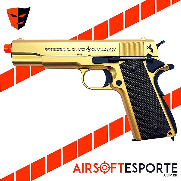 Pistola de Airsoft GBB We 1911 A1 Gold