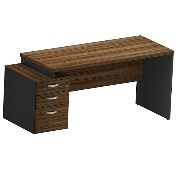 Mesa Retangular para Escritório M40 Pé Com Gaveteiro - Várias Medidas