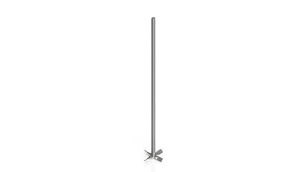 Helice naval em inox de 4 laminas com haste de 35 cm