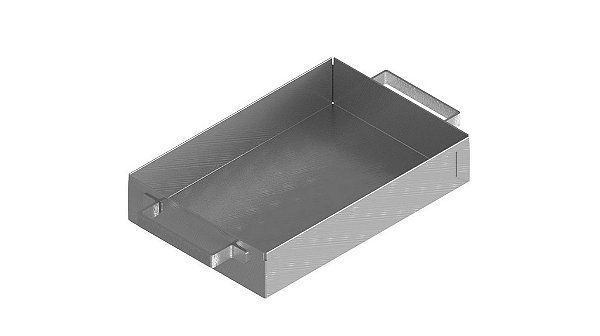 Bandeja de aco galvanizada medindo 40X30X5CM com alca