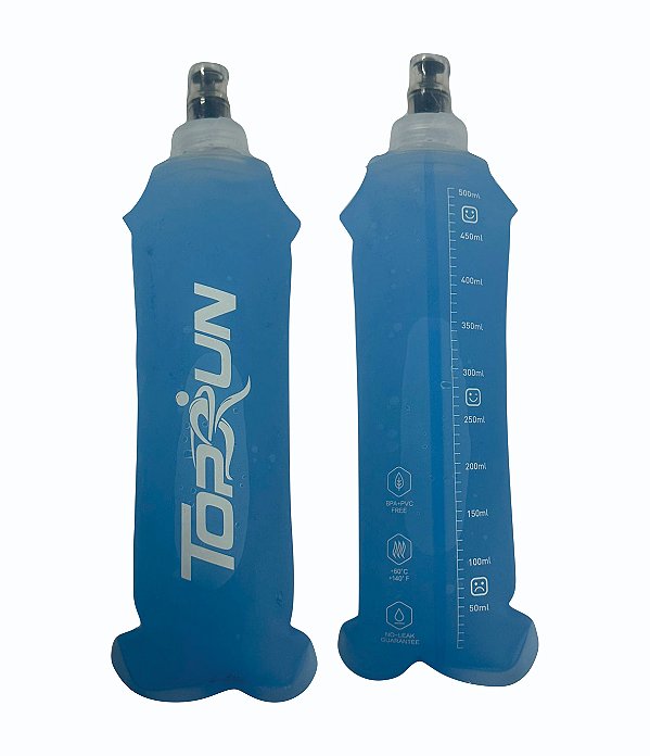 Garrafa Hiratação Silicone Soft Flash azul 500ml