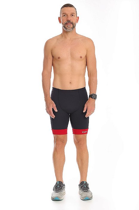 Bermuda Masculina Speed preto e vermelho