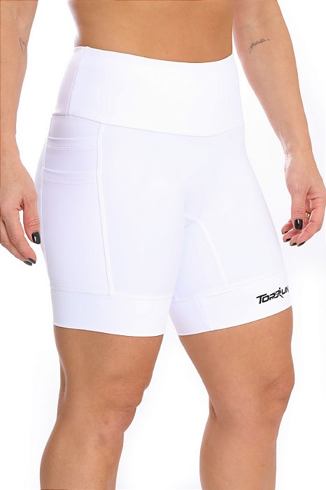 Bermuda Feminina Compress Multi Bolsos White