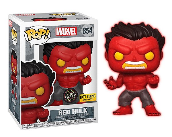 Funko Pop! Marvel Red Hulk 854 Exclusivo Glow Chase